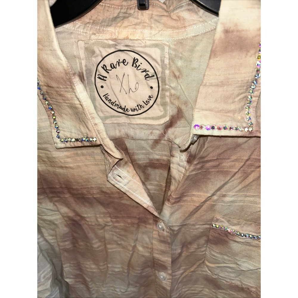 A Rare Bird Western Shirt Sz XL Button Down Cowgirl Distressed NOS! - Picture 3 of 7